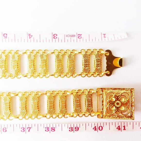 Thai Belt Costume Gold Plate Vintage Thailand Traditional Dance Ramthai Women We - Picture 4 of 9